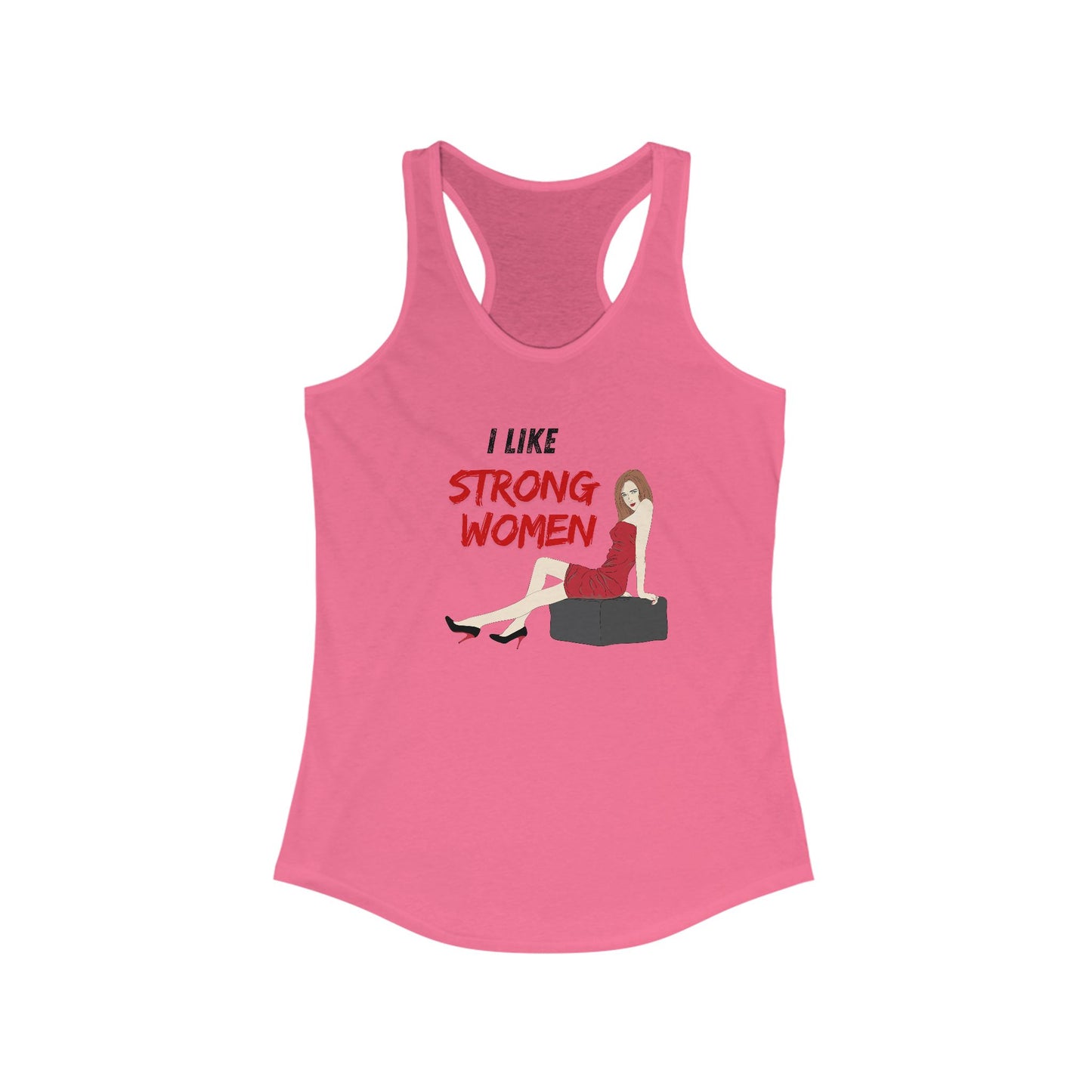 I like strong women - Women's Jersey Short Sleeve Deep V-Neck Tee