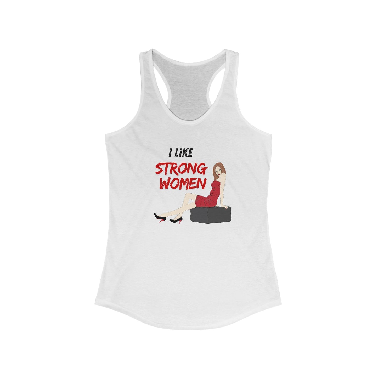 I like strong women - Women's Jersey Short Sleeve Deep V-Neck Tee