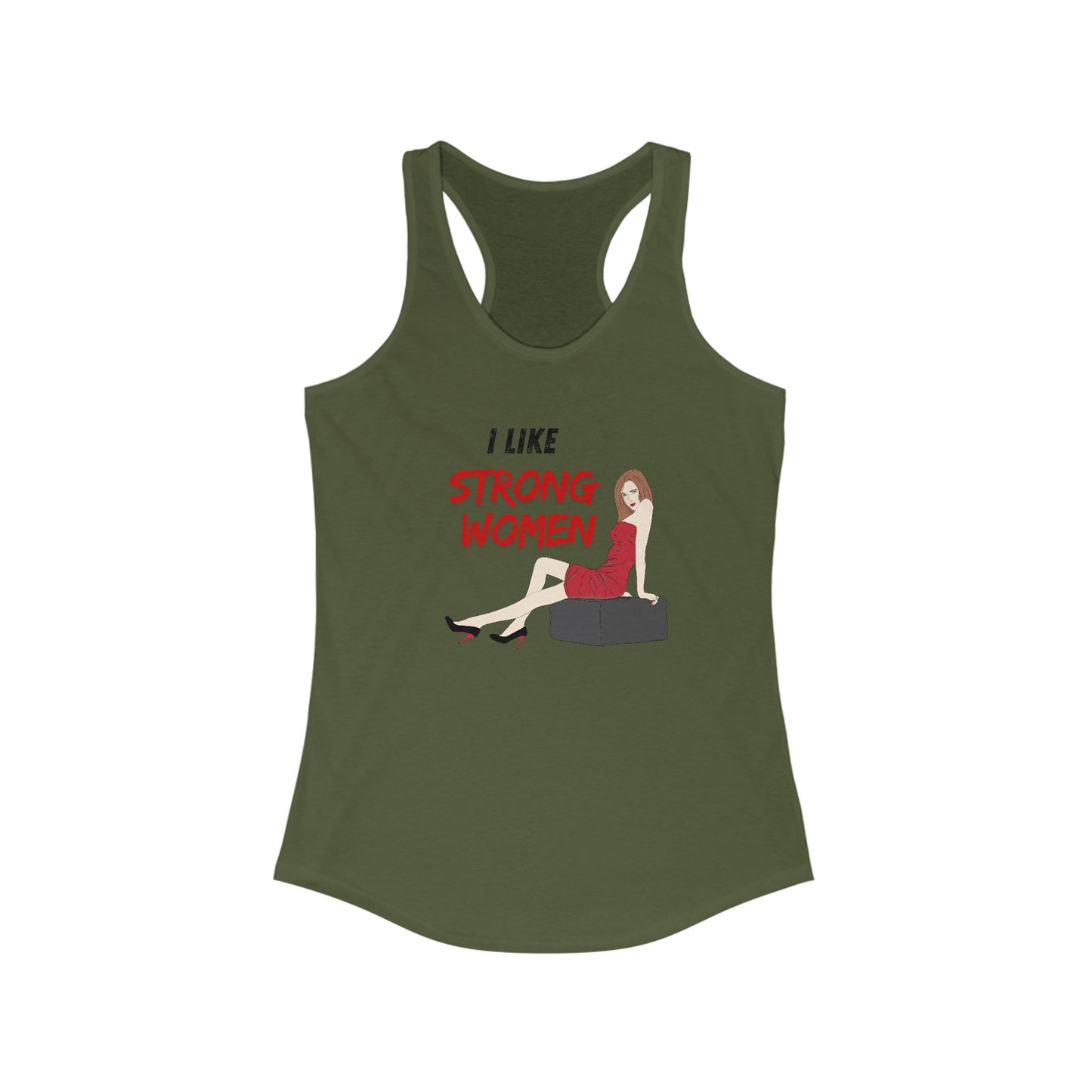 I like strong women - Women's Jersey Short Sleeve Deep V-Neck Tee